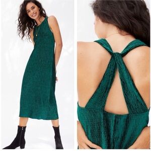 NWT Anthropologie Adrienne Green Twist Back Midi Dress